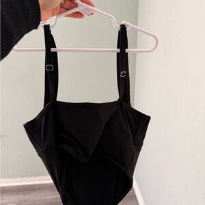 Black Structured One-Piece Swimsuit
